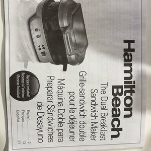 Hamilton beach dual breakfast sandwich maker